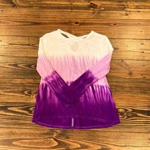 Purple and white tie-dye long sleeve shirt